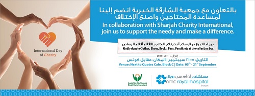 NMC Royal Hospital Sharjah in collaboration with Sharjah Charity International organized a charity drive from 5th - 21st September 001