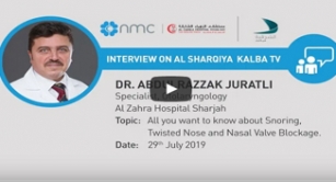 TV interview by Dr. Abdulrazzak Juratli, Specialist, Otolaryngology on Al Sharqiya Kalba TV.