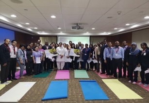 NMC Royal Hospital Sharjah conducted a Hatha Yoga Session with Ms Sajitha Sahu on 29th Sept 2019 