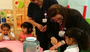 Children's Hand Hygiene Event at Sharjah Municipality Nursery.