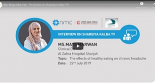 Ms. Mays Marwan, Clinical Dietitian, spoke on Al Sharqiah TV, Kalba