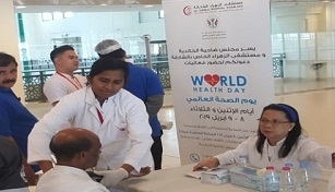 NMC Royal Hospital Sharjah conducted World Health Day Health Screening at Souq  Al  Jubail - part of Sharjah Asset Management (SAM).